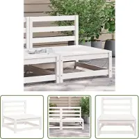 The Living Store Gartensofa ohne Armlehnen Weiß 70x70x67 cm Massivholz Kiefer