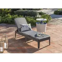 Allibert by KETER Sonnenliege Jaipur, Resine Rattanoptik, Grau, 187 x 58 x 29 cm, 4 Positionen
