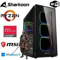 MEG-BAR Gaming PC - Ryzen 5 5600G 6x 4,4GHz - 32GB DDR4 RAM - 1TB M.2 SSD - SHARKOON RGB Gehäuse mit gehärtetem Glas - WLAN