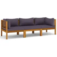 Syfax 3-Sitzer-Gartensofa mit Auflage Akazie Massivholz