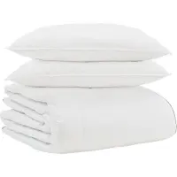 Syfax Winterbettdecke mit Kissen 3 Stk. Weiß Daunenfeder