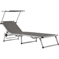 Syfax Klappliege mit Sonnenschutz Aluminium und Textiline Grau