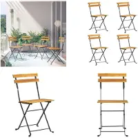 vidaXL Klappbare Bistrostühle 4 Stk. Massivholz Akazie - Gartenstuhl - Gartenstühle - Outdoor-Stuhl - Outdoor-Stühle