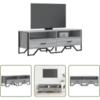 The Living Store TV-Schrank Grau Sonoma 122x34x41 cm Holzwerkstoff
