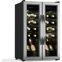 Klarstein Vinamour Weinkühlschrank | 2 Kühlzonen | 7 Regale | Touch-Bedienung | UV-Schutz Schwarz