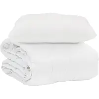 Syfax Sommerdecke mit Kissen 2 stk. Weiß Mikrofaser