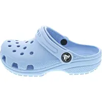 Crocs Clog "Classic Clog K", Mädchen, Gr. 23, Croslite, blau (hellblau), unifarben, Schuhe Clog, Hausschuh, Schlappen, Strandschuh, Sandale mit Fersenriemen