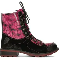 MACIEJKA Schuhe aus echtem Leder Pink Schwarz leicht gefüttert mit abgerundeter Spitze für Herbst Winter