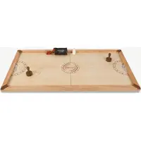 Ubergames – Tischhockey – ECO Mangoholz – Rutschhockey India - mit Puder und Scheiben - komplett