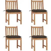 Syfax Gartenstühle 4 Stk. mit Kissen Massivholz Teak