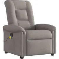 Syfax Massagesessel aus Stoff Taupe mit Massage- und manueller Liegefunktion, 77x91,5x96 cm, bis 110 kg