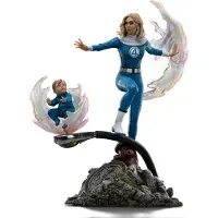 Iron Studios Fantastic Four Invisible Woman Und Franklin Art Scale Statue 1/10 28 Cm Blau Blau One Size