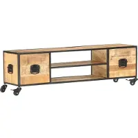 The Living Store TV-Schrank 130x30x39 cm Massivholz Mango