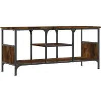 Syfax TV-Schrank Räuchereiche 100x35x45 cm Holzwerkstoff & Eisen