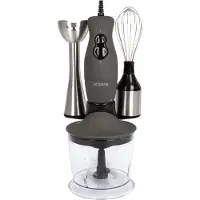 Bomann SMS 6055 CB, Stabmixer/Schneebesen/Multizerkleinerer zum mixen, zerkleinern, schlagen, 400 Watt; inklusive Zubehör; Edelstahl/Titan