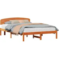 Syfax Bettrahmen Wachsbraun 140 x 200 cm Massives Kiefernholz