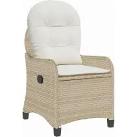 Syfax Liegestuhl aus Poly-Rattan, Beige, mit verstellbarer Rückenlehne, 56x66x95 cm