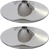 Generique 2er-Set Fußteller Fußplatte Fuß für Barhocker Barstuhl Drehstuhl Esszimmerstuhl, chrom Ø 41cm