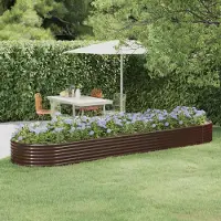 Syfax Hochbeet Verzinkter Stahl 396x100x36 cm Braun