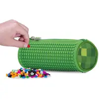 PIXIE CREW Green Round Pencil Case für Minecraft -Spieler
