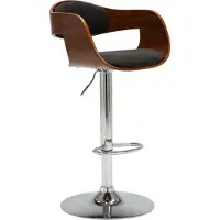Syfax Barhocker Grau Bugholz und Stoff