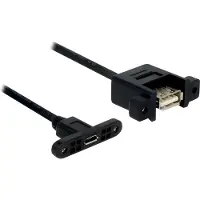 DeLOCK 1m, USB2.0 Micro-B/USB2.0-A, 1 m, USB A, Micro-USB B, USB 2.0, Weiblich/Weiblich, Schwarz