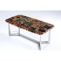 AEA Küchentisch Esstisch Epoxidharz Esszimmertisch Tisch 140 cm Holz Braun