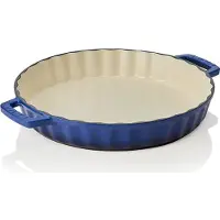WAS Germany LAVA Bräter blau Ø 30,5 cm, Serie Roaster round Gusseisen emailliert