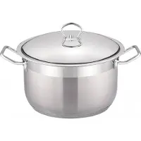 Cheffinger Edelstahl Kochtopf InduktionTopf Pfanne Deckel Suppentopf Silber 32 cm