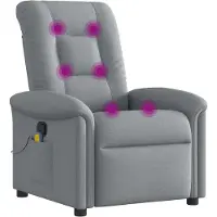 Syfax Hellgrauer Massagesessel mit manueller Liege- und Vibrationsfunktion, 6 Massagepunkte, 77x91,5x96 cm