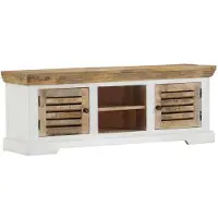 The Living Store TV-Schrank 110x30x40 cm Massivholz Mango