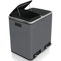 Karat Tretmülleimer Felix Trennsystem Dunkelgrau 2 x 30 Liter (60 Liter)