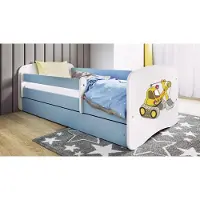 RAUMHIRSCH FURNITURE Kinderbett Jugendbett Bagger 70x140, 80x160, 80x180 cm - Komplettset mit Schublade & Rausfallschutz