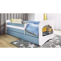 RAUMHIRSCH FURNITURE Kinderbett Jugendbett Lastwagen 70x140, 80x160, 80x180 cm - Komplettset mit Matratze, Schublade & Rausfallschutz