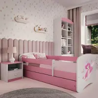 RAUMHIRSCH FURNITURE Kinderbett Jugendbett Fee mit Schmetterlingen 70x140, 80x160, 80x180 cm - Komplettset mit Matratze, Schublade & Rausfallschutz