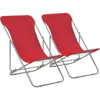 Syfax Klappstühle, 2 Stück, Stahl und Oxford-Gewebe, rot