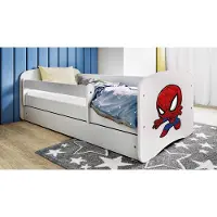 RAUMHIRSCH FURNITURE Kinderbett Jugendbett SUPERHELD 70x140, 80x160, 80x180 cm - Komplettset mit Matratze, Schublade & Rausfallschutz