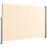 Floordirekt Alu-Seitenmarkise Sichtschutz & Sonnenschutz für Balkon, Terrasse & Garten, UV-beständig, witterungsbeständig, Beige, 160x350 cm