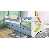 RAUMHIRSCH FURNITURE Kinderbett Jugendbett Meerjungfrau 70x140, 80x160, 80x180 cm - Komplettset mit Schublade & Rausfallschutz