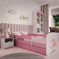 RAUMHIRSCH FURNITURE Kinderbett Jugendbett Schmetterlingsbär 70x140, 80x160, 80x180 cm - Komplettset mit Schublade & Rausfallschutz
