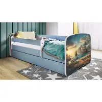 RAUMHIRSCH FURNITURE Kinderbett Jugendbett Schiff 70x140, 80x160, 80x180 cm - Komplettset mit Schublade & Rausfallschutz