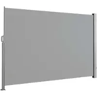 Floordirekt Alu-Seitenmarkise Sichtschutz & Sonnenschutz für Balkon, Terrasse & Garten, UV-beständig, witterungsbeständig, Hellgrau, 180x350 cm