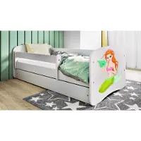 RAUMHIRSCH FURNITURE Kinderbett Jugendbett Meerjungfrau 70x140, 80x160, 80x180 cm - Komplettset mit Matratze, Schublade & Rausfallschutz