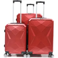 Cheffinger Reisekoffer ABS-03 Koffer 3-teilig Hartschale Trolley Set Kofferset Handgepäck Gepäck Reisetasche Rot