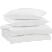 Syfax Sommerdecke mit Kissen 3 Stk. Weiß Mikrofaser