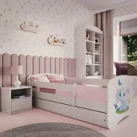 RAUMHIRSCH FURNITURE Kinderbett Jugendbett Elefant 70x140, 80x160, 80x180 cm - Komplettset mit Matratze, Schublade & Rausfallschutz