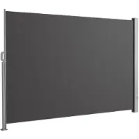 Floordirekt Alu-Seitenmarkise Sichtschutz & Sonnenschutz für Balkon, Terrasse & Garten, UV-beständig, witterungsbeständig, Anthrazit, 160x450 cm