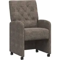 Syfax Esszimmerstühle mit Rollen 2 pcs Dunkelgrau 58 x 67 x 97 cm