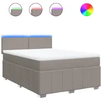 Syfax Boxspringbett mit Matratze Taupe 160x200 cm Stoff
