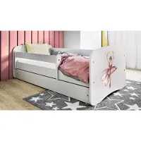 RAUMHIRSCH FURNITURE Kinderbett Jugendbett Tänzerin 70x140, 80x160, 80x180 cm - Komplettset mit Matratze, Schublade & Rausfallschutz